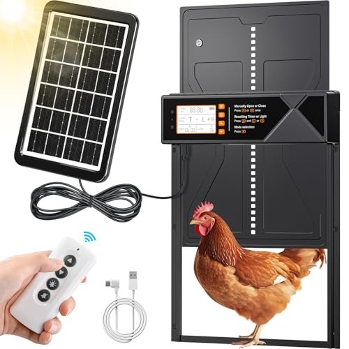 Rsaoty Hühnerklappe Solar,Upgrade-Größe Automatische Hühnerklappe Solar,Automatische Hühnerklappe Solar mit Zeitschaltuhr, Lichtsensor,Fernbedienung,Intelligenter Einklemmschutz Rsaoty Hühnerklappe Solar,Upgrade-Größe Automatische Hühnerklappe Solar,Automatische Hühnerklappe Solar mit Zeitschaltuhr, Lichtsensor,Fernbedienung,Intelligenter Einklemmschutz von Rsaoty