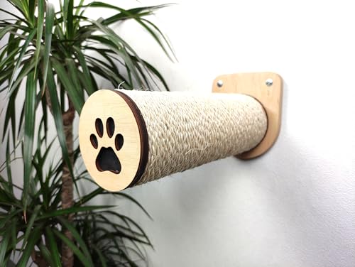 RshPets® Katzentreppe Wand - Kletterwand Katzen - Sisal-Stufen für Katzen - Ø 9 x L27,5 cm Sisal-Pfosten - Wandmontierte Katzenmöbel (Helle Farbe) von RshPets