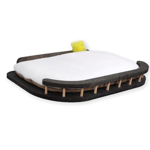 RshPets® Wandmontiertes Katzenbett - Kletterwand Katzen - Hängematte für Katzen - Katzenregal - Katzenhängematte - Katzentreppe - Katzen Wandelemente - Katzen Kletterwand Set (Dunkle Farbe) von RshPets