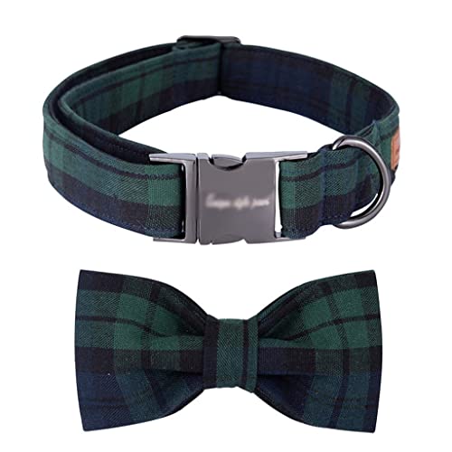 1 Set Weihnachts-Halsband mit Schleife, separates Haustierhalsband, verstellbar, maschinenwaschbar (Farbe: A, Größe: L) (A Medium) von Rsmmpqa