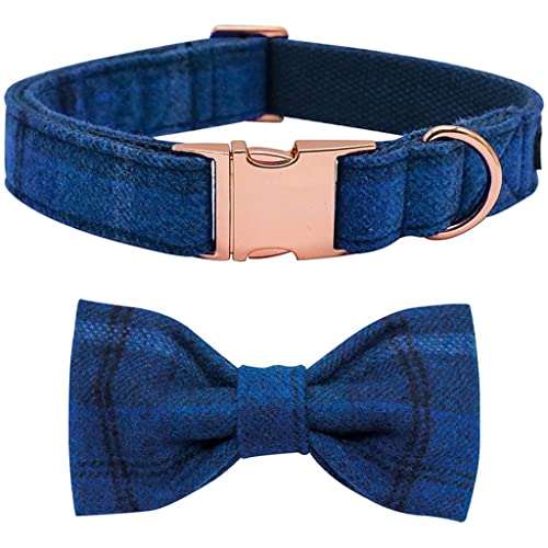Braunes kariertes Wollhalsband mit warmen und weichen Nylonschleifen, Hundehalsband für große, mittelgroße und kleine Hunde (Farbe: C, Größe: M) (C X) von Rsmmpqa