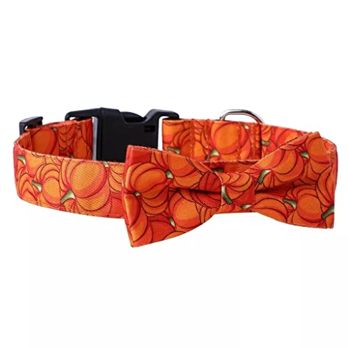 Halloween-Hundehalsband, abnehmbar, Kürbis, Spinne, Schleife, geeignet für Halloween, Ostern, Valentinstag usw. (Farbe: Orange, Größe: S) von Rsmmpqa