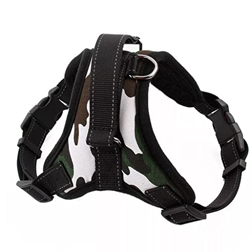 Halsband im Sattel-Stil, verstellbar, Camouflage, explosionsgeschützter Gurt für mittelgroße und große Hunde, Nylon-Druck, Haustiergeschirre (Farbe: Schwarz, Größe: M) (Schwarz, Größe S) von Rsmmpqa