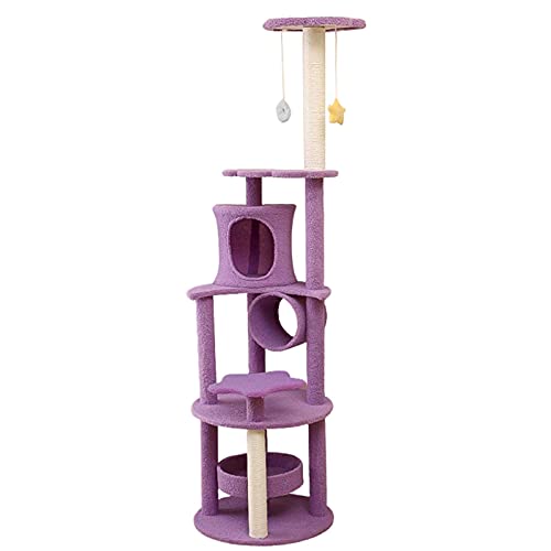 Katzenturm mit 6 Schichten aus Holz, 165,7 cm, modern, groß, Katzenhütte, Kratz-/Wachtturm/niedlicher Plüsch-Spielball, robust und lustig, multifunktional, für Kätzchen, Puppenhaus Katzenturm mit 6 Schichten aus Holz, 165,7 cm, modern, groß, Katzenhütte, Kratz-/Wachtturm/niedlicher Plüsch-Spielball, robust und lustig, multifunktional, für Kätzchen, Puppenhaus von Rsmmpqa