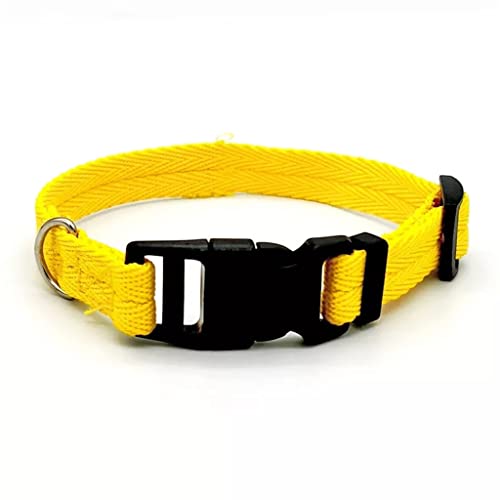Nylon-Hundehalsband, modische Schnalle, Haustier-Halsband, Zubehör (Farbe: Blau, Größe: XL) (Gelb, klein) von Rsmmpqa