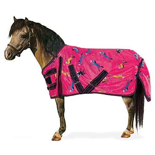 Rsmmpqa Pferdedecke 600D Pony Weidedecke Winter Winddicht Pferdemantel Fohlen Mini-Pferd Pferdedecke Pferdepflegedecke (Berry Pony Print 60) (Berry Pony Print 66) von Rsmmpqa
