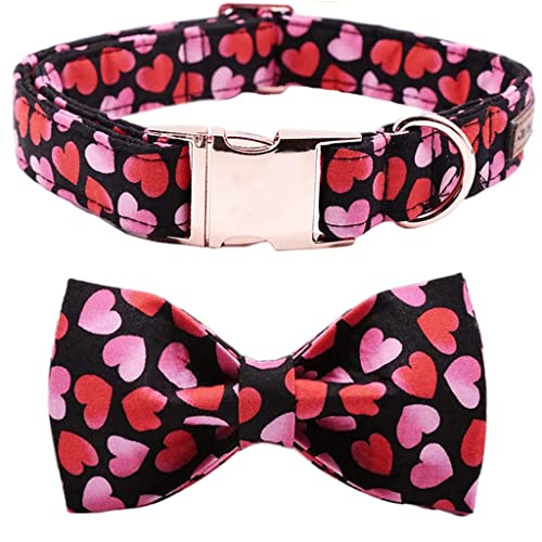 Valentines Hundehalsband, rotes Herz, mit Fliege, verstellbares Haustier-Hundehalsband für große, mittelgroße und kleine Hunde (Größe XL: Valentines Hundehalsband, rotes Herz, mit Fliege, verstellbares Haustier-Hundehalsband für große, mittelgroße und kleine Hunde (Größe XL: von Rsmmpqa