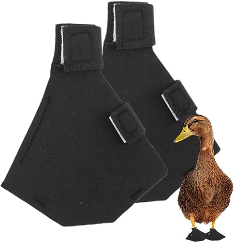 RuanHongYi 2 Paar Schuhe für Enten, Wasservögel, Schutzschuhe, rutschfeste Geflügelschuhe, gewebte Wasservögel, für Enten (Schwarz, M) von RuanHongYi