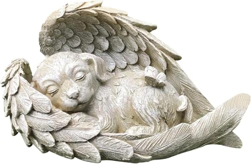 RuanHongYi Haustier-Gedenkstatue, Engel-Dekoration für Hunde und Katzen, Haustier-Gedenkstein, Engel, Hund, Katze, Statue, Ornament, für Outdoor-Dekoration (Hund) von RuanHongYi