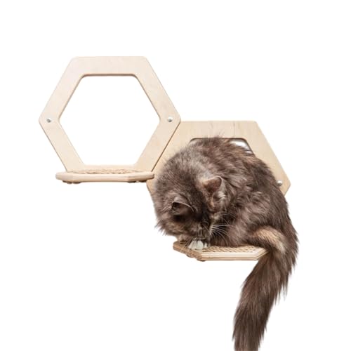 Indoor Cat Climbing Shelf Jumping Tower Cats Step With Scratcher Board Entertainment Platform Tree Tower For Indoor Cat Wooden Cat Furniture Wall Mounted Cat Platform Cat Wall Shelf von Ruarby