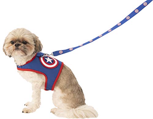 Marvel Classic Universe Captain America Hundeleine und Geschirr für Haustiere, Größe L von Rubie's