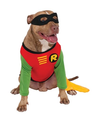 Official Rubie's DC Comic Robin Teen Titans Kostüm für Hunde, Superhelden-Geschenk, Größe XL Halloween von Rubie's