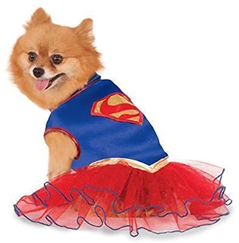 Rubie's Offizielles DC Comics Supergirl-Kostüm für Hunde mit Tutu, Größe S Hals bis Schwanz 11 Zoll, Brust 14 Zoll von Rubie's