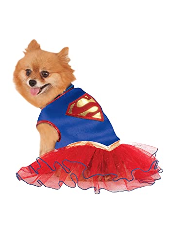 Rubie's Offizielles DC Comics Supergirl-Kostüm für Hunde mit Tutu, Größe XS (Hals bis Schwanz 7 Zoll, Brust 12 Zoll) von Rubie's