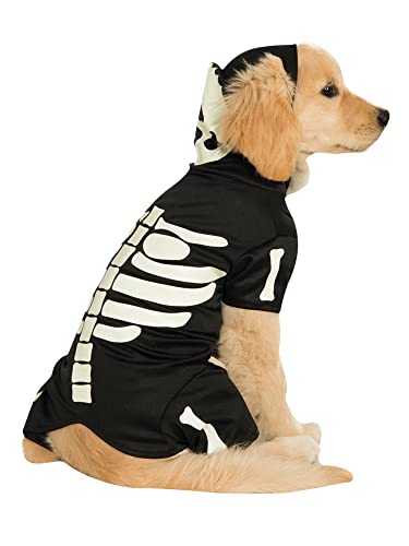 Rubie's Official Skelett-Kapuzenpullover, Halloween-Kostüm, für Hunde, Haustier, Größe M, Hals bis Schwanz 38,1 cm, Brust 43,2 cm von Rubie's