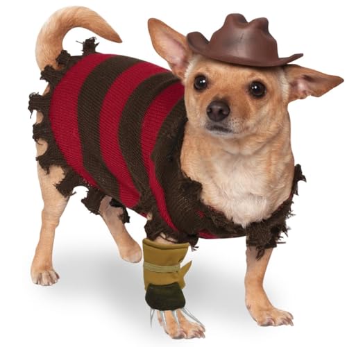 Rubie's Offizielles Haustierkostüm Freddy Krueger, Nightmare – Mörderische Träume, für Hunde, Größe XL von Rubie's