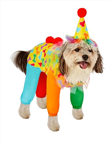 Rubie's Clown-Kostüm für Haustiere, Overall, Mütze und Rucksack, Größe M von Rubie's