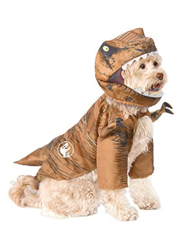 Rubie's Offizielles Jurassic World: Fallen Kingdom Tyrannosaurus Rex T-Rex Dinosaurier-Kostüm für Hunde, Größe S, braun von Rubie's