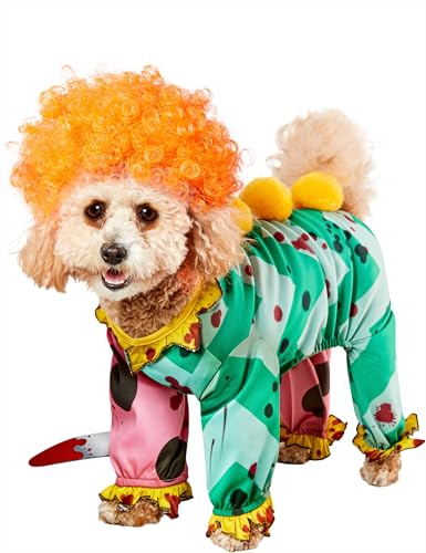Rubies Killer-Clown-Kostüm, lustiges und niedliches Haustier-Kostüm, Overall und Perücke für Motto-Partys und Halloween, Größe M von Rubie's