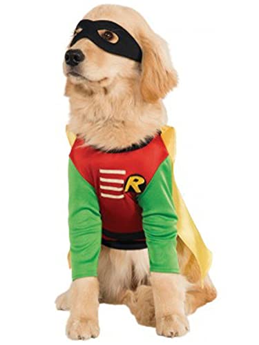 Rubie's Offizielles Rubie s DC Comic Robin Teenager Titans Haustier Hund Kostüm Super Hero Geschenk Größe S, Mehrfarbig, UK von Rubie's