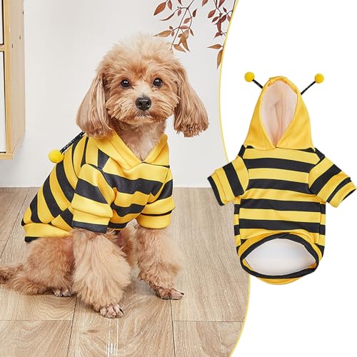 Haustierkostüm, Kostüme für Hunde, Biene Halloween Kostüm, Haustier-Pyjama, Haustier-Outfit, Lustiges Kostüm für Hund, Katze, für Party, Halloween, Weihnachten (A, S) von Rubu22a