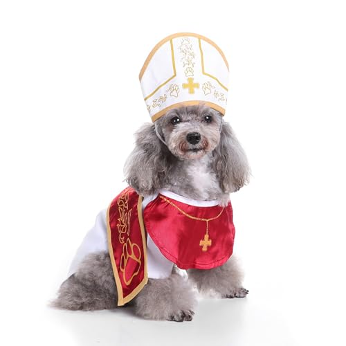 Katzenpapst Hundepapst-Kostüm, Papsthut für Hunde und Katzen, Haustier-Papst-Outfit, Haustier-Kostümzubehör für kleine Hunde und Katzen, Outfit, für Haustierpartys, Feste und Unterhaltung (Rot, S) Katzenpapst Hundepapst-Kostüm, Papsthut für Hunde und Katzen, Haustier-Papst-Outfit, Haustier-Kostümzubehör für kleine Hunde und Katzen, Outfit, für Haustierpartys, Feste und Unterhaltung (Rot, S) von Rubu22a