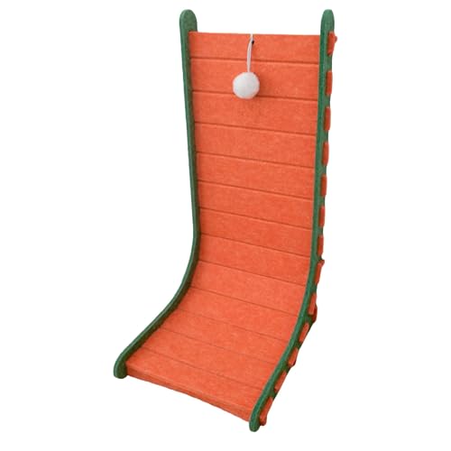 Kratzbrett Katzen, 60cm hohe L förmige Kratzpappe, widerstandsfähig Katzenkratzbrett mit Ballspielzeug, Kratzmöbel aus Karton für Wand und Ecke (Orange) von Rubu22a