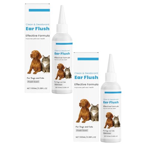 Rubu22a 2pcs Ohrenreiniger Hund und Katzen, Ohrentropfen stoppen Ohren Entzündungen und Juckreiz, Haustier Ohrreiniger, Hundeohrreinigungslösung, Hundeohrschmalz, Schmutz, Geruchsentferner (2) von Rubu22a