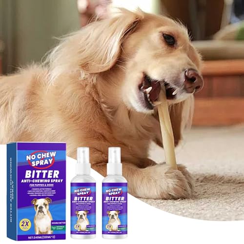 Rubu22a Bitterspray Hund, 200ml Bitter Spray für Hunde, Anti Chew Spray, Fernhaltespray für Hunde, Schützt Möbel & Schuhe,Erziehungshilfen für Hunde (2) von Rubu22a