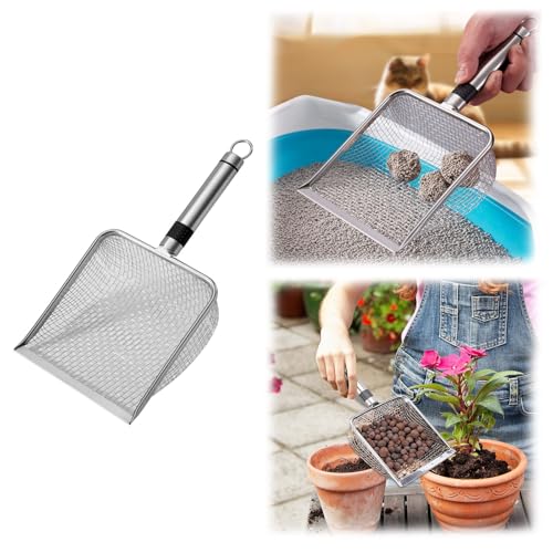 Rubu22a Gartenerdesieb - 12,7 cm breit, Gartensieb mit Griff (Maschenweite 2/2,8/3,8/5 mm) - Tragbares Gartensieb zum Sortieren von Sand, Erde, Schmutz und Kompost (2.8mm) von Rubu22a