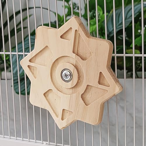 Rubu22a Holz Rotierendes Chinchilla-Spielzeug – Chinchilla-Käfig-Zubehör für gesunde Zähne – Bereicherungsspielzeug für Chinchilla, Hamster, Ratten, Kaninchen, Kleintiere (B) von Rubu22a