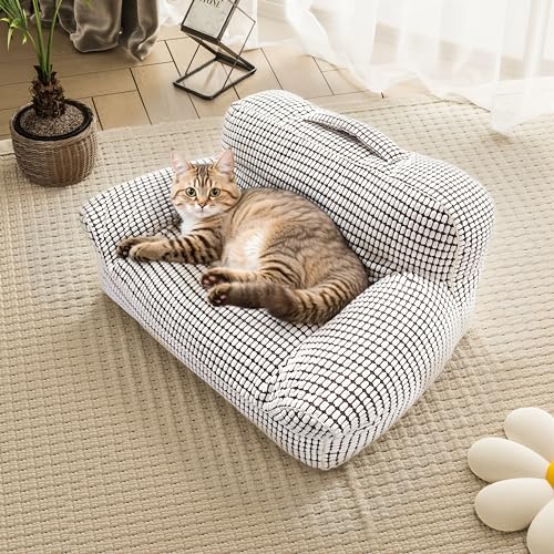 Rucener Katzenbett Flauschig Katzensofa Hundesofa Hundesofa Für Mittlere Hunde 70 * 50 * 38.5CM Hundecouch Hundekorb Katzencouch Cat Nap Hundesofa Für Kleine Hunde Luxuriös Flanell von Rucener
