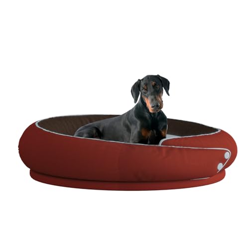 XXL Kuscheliges Hundebett Rund mit Rand für Grosse Hund, 110cm Donut Hundekorb Waschbar mit Doppelseitiges Kissen für Menschen, Hundekissen rutschfest (Blau, XXL) von Rucener