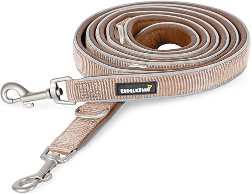 Rudelkönig Führleine Paola - 2,30m Länge - Verstellbare Hundeleine mittelgroße & große Hunde - Reflektierende Hunde Leine in Rose von Rudelkönig