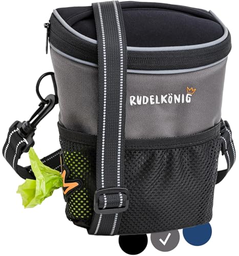 Rudelkönig Leckerlitasche für Hunde - Praktische Gassi Tasche Hund für das Hundetraining - Futterbeutel Hund mit Kotbeutelspender zum Umhängen von Rudelkönig