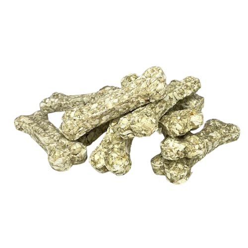 Hunde Snack in Kauknochen Form mit Gemüse: Kausnack mit Spinat, Reismehl und proteinreiche Rinderhaut - Hunde Leckerli naturbelassen ohne Zusätze, Getreidefrei - Natürliche Belohnung - 10x 35g von Rudeltier