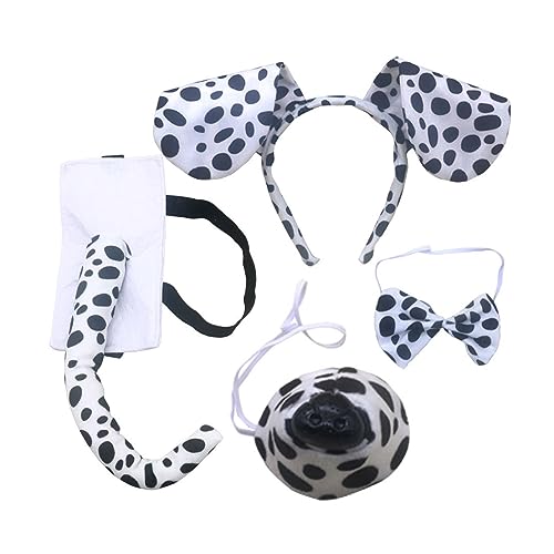 3/4-teiliges Hundekostüm-Zubehör-Set – Hundeohren, Stirnband, Fliege, Nasenschwanz, Zubehör für Hundekostüm 3/4-teiliges Hundekostüm-Zubehör-Set – Hundeohren, Stirnband, Fliege, Nasenschwanz, Zubehör für Hundekostüm von Rudiaoa