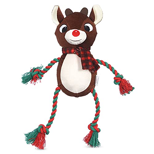 Rudolph The Red Nose Rentier Seilspielzeug für Hunde – Plüschseil Gliedmaßen Hundespielzeug 30,5 cm – Urlaub Hund Seil Spielzeug für Haustiere, Weihnachten Hundespielzeug, Hund Kauspielzeug, von Rudolph