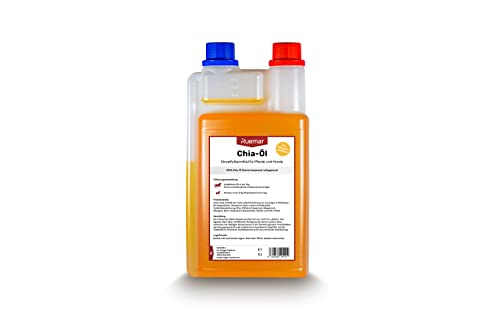 Ruemar Chia-Öl 1l Dosierflasche kaltgepresst für Pferde und Hunde 100% Chiaöl Slavia hispanica von Ruemar