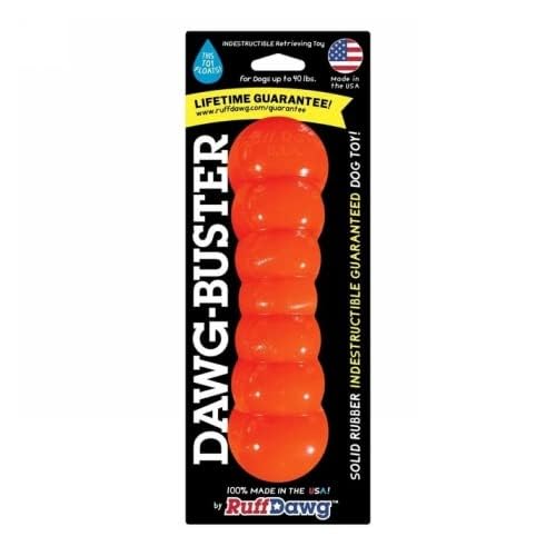 Ruff Dawg Dawg-Buster Kauspielzeug für Hunde, 20,3 cm, verschiedene Farben, hergestellt in den USA, schwimmt, Vollgummi von Ruff Dawg