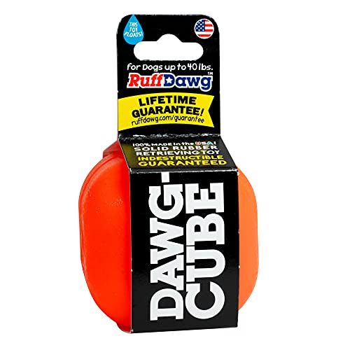 Ruff Dawg Unzerstörbares Dawg-Cube Hundespielzeug – verrücktes Hüpfspielzeug, Apportieren, hergestellt in den USA, schwimmt, 6,3 cm quadratisch, bis zu 18 kg von Ruff Dawg