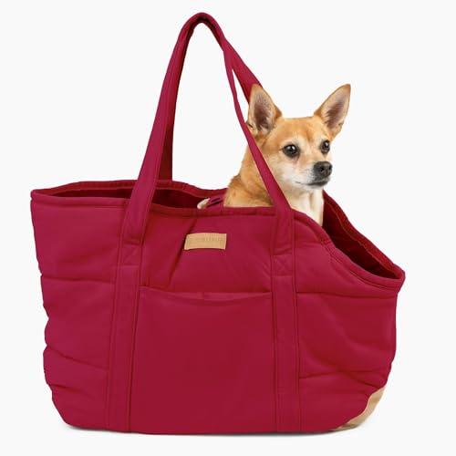 NoblePup Gemütliche Plüsch-Hunde-Geldbörse für kleine Hunde – Hundetragetasche mit sicherem Geschirr-Clip, Hunde-Tragetasche für kleine Hunde und Welpen, Rot NoblePup Gemütliche Plüsch-Hunde-Geldbörse für kleine Hunde – Hundetragetasche mit sicherem Geschirr-Clip, Hunde-Tragetasche für kleine Hunde und Welpen, Rot von RuffLife