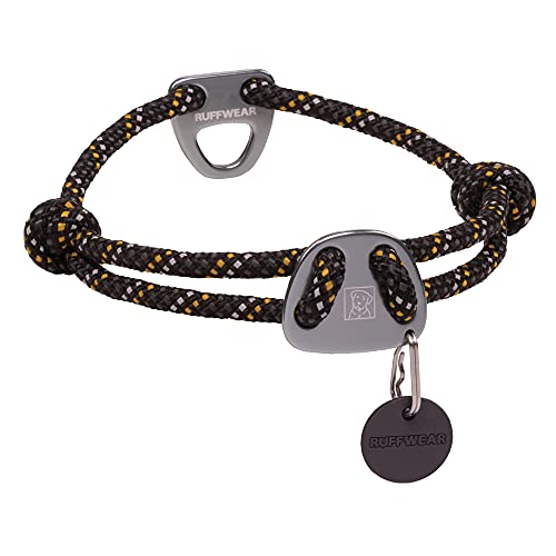 RUFFWEAR Knot-a-Collar, reflektierendes und verstellbares Hundehalsband mit Seil, 20"-26", Obsidian Black von RUFFWEAR