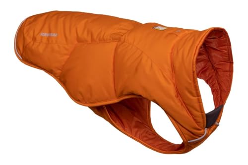 RUFFWEAR Quinzee Jacket, Verpackbarer, Isolierter Wintermantel für Hunde, X-Large, Campfire Orange von RUFFWEAR