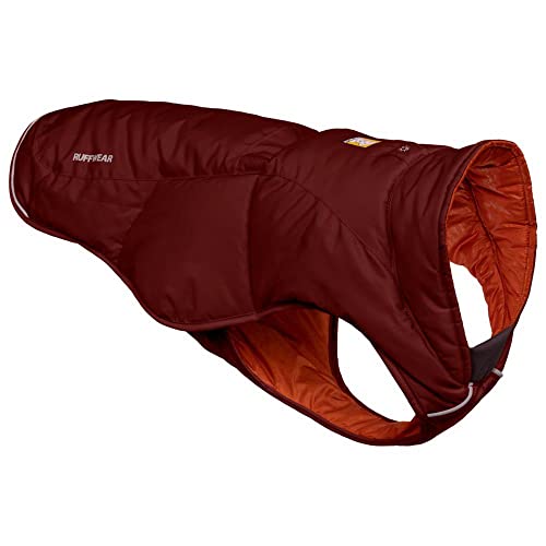 RUFFWEAR Quinzee Jacket, Verpackbarer, Isolierter Wintermantel für Hunde, X-Large, Fired Brick von RUFFWEAR