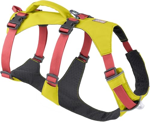 Ruffwear Flagline Hundegeschirr mit Griff, Lleichtes, Verstellbares Gehgeschirr, 3 Leinenbefestigungspunkte, verstärktes Gurtband und starker V-Ring aus Metall, Lichen Green (Small, 56–69 cm) von RUFFWEAR