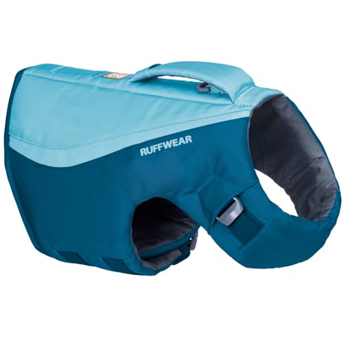 Ruffwear Float Coat Hundejacke, Auftrieb und Auftrieb, Hundeweste für sicheres Schwimmen, Bootfahren, Wassersport, Deep Blue, X-Large von Ruffwear