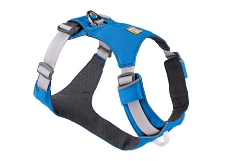 RUFFWEAR Hi & Light Dog Harness, No Pull Harness for Dogs Small, Medium Large & XL. Fully Adjustable Lightweight Harnesses with Aluminium Lead Attachment Portal & ID Bag, Blue Dusk (XXXS, 23-33cm) von RUFFWEAR