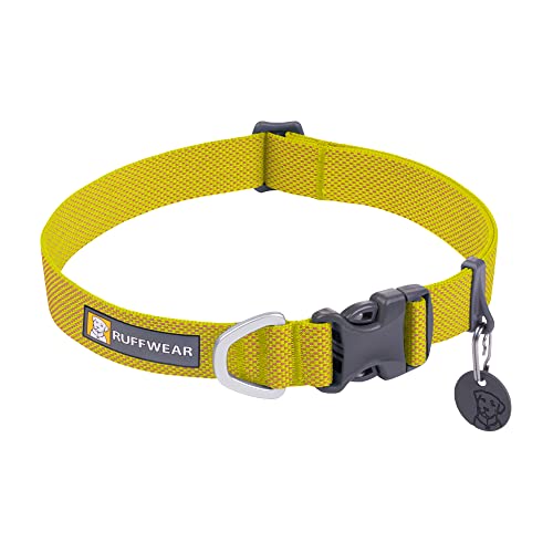 RUFFWEAR Hundehalsband Hi & Light, ultrastark und leicht, Starkes Tubelok-Gewebe, Aluminium-Leinenbefestigungsring und Schnalle, stilvolles Halsband, Lichen Green (S, 28-36cm) von RUFFWEAR