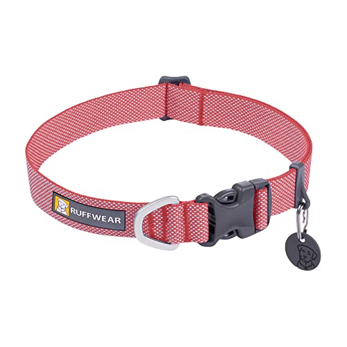 RUFFWEAR Hundehalsband Hi & Light, ultrastark und leicht, Starkes Tubelok-Gewebe, Aluminium-Leinenbefestigungsring und Schnalle, stilvolles Halsband, Salmon Pink (S, 28-36cm) von RUFFWEAR